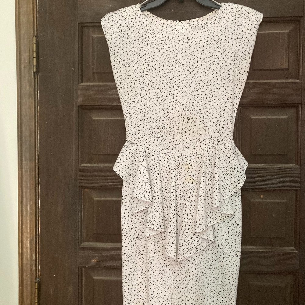 White / Navy Speckled Dress